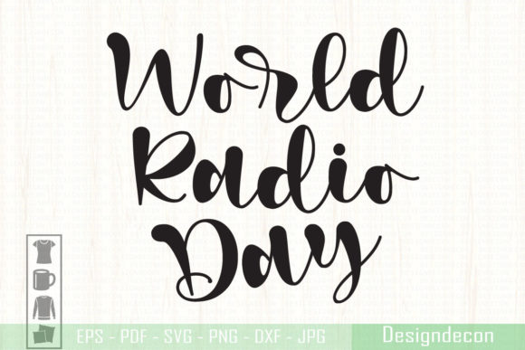 Reviewing World Radio Day Phrase Lettering Vector